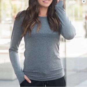 ZYIA ACTIVE Gray Seamless Long Sleeve Top